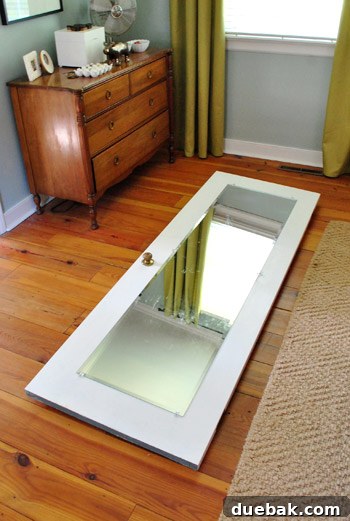 Taking before pictures of the bathroom door