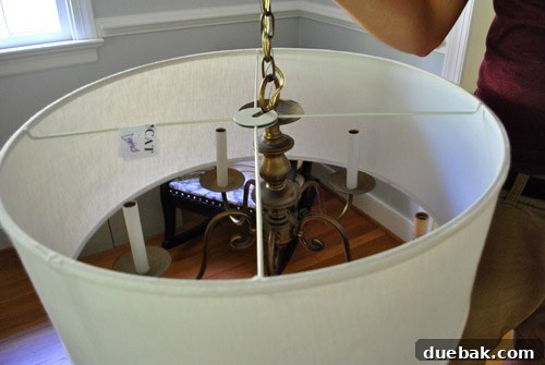 Revitalize Your Old Chandelier With Paint and a Shade Swap 11 Top of the chandelier showing the attachment challenge