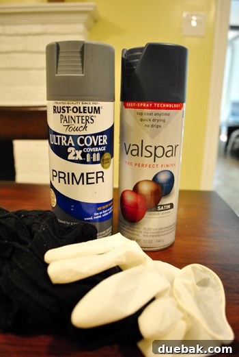 Revitalize Your Old Chandelier With Paint and a Shade Swap 18 Can of indigo blue spray paint