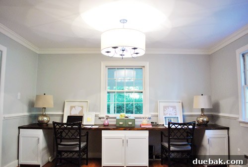 Revitalize Your Old Chandelier With Paint and a Shade Swap 27 The new chandelier illuminated, showing even light diffusion