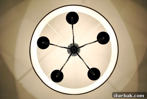 Revitalize Your Old Chandelier With Paint and a Shade Swap 31 Child and dog looking up at the newly installed chandelier
