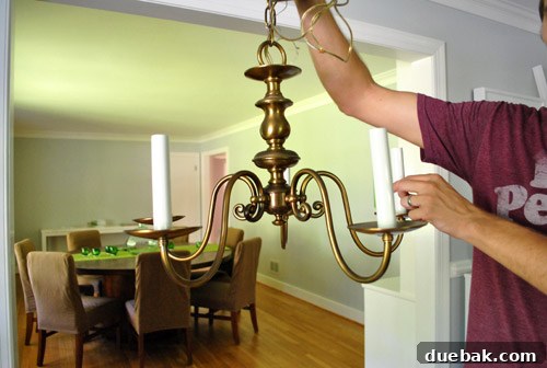 Revitalize Your Old Chandelier With Paint and a Shade Swap 9 Chandelier with shortened central rod, no bottom ball