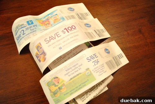 Our Secret to a Fully Stocked Frugal Fridge 15 Catalina coupons printed at the checkout, offering future savings and continuing the couponing cycle.