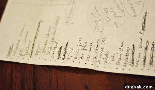 Our Secret to a Fully Stocked Frugal Fridge 10 A handwritten shopping list, detailing all the items lost and needing to be repurchased after the power outage.