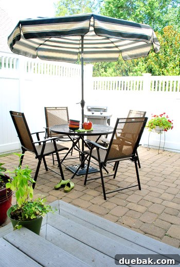 Outdoor patio area, perfectly sized for relaxation and family time.