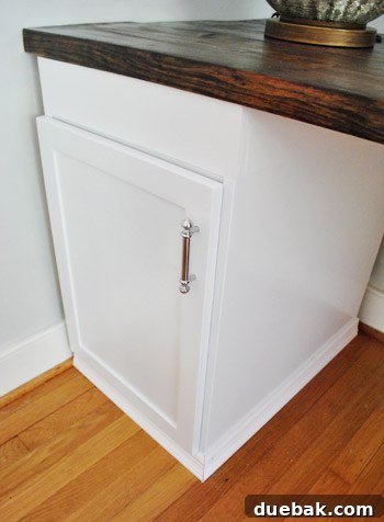 Crown Your Cabinets: An Easy Molding Installation Guide 17 Closer view of the transformed office desk