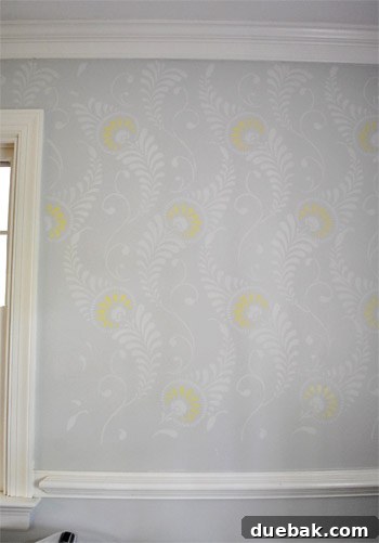 Office stencil wall in progress