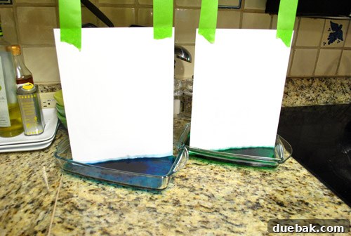 Experimenting with ombre food coloring art on paper