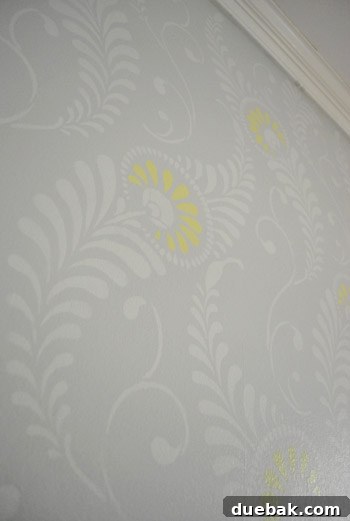 Office Wall Stenciling in Progress