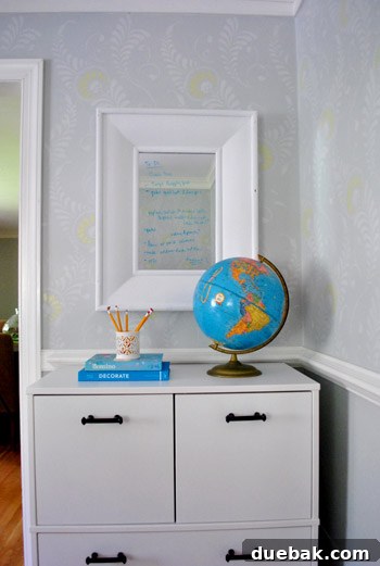 Wall Stenciling Secrets and Stunning Transformations 10 Highly detailed shot of the stenciled wall, emphasizing the quality of the finish and the visual appeal