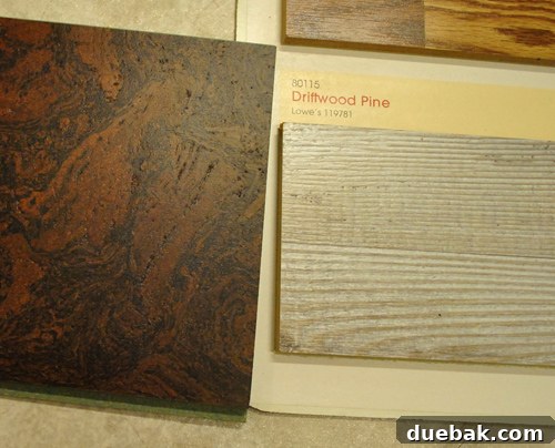 Whitewashed Pergo laminate flooring sample