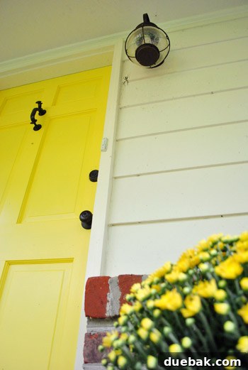 Another view of the refreshed porch with mums