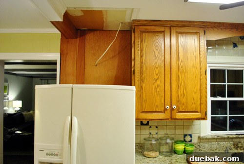 Wider and taller opening for a new refrigerator after renovation