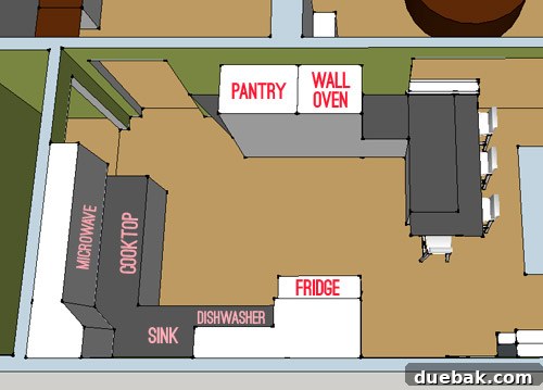 Revolutionize Your Kitchen: Smart Cabinet and Appliance Relocation 20 Google SketchUp rendering of the original kitchen layout
