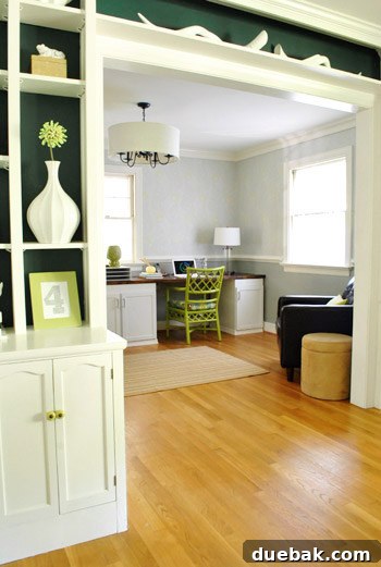 Gray Horse by Benjamin Moore: Our Chair Rail Update 3 Close-up of the painted wall and chair rail