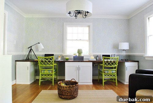 Gray Horse by Benjamin Moore: Our Chair Rail Update 8 Office after latest updates