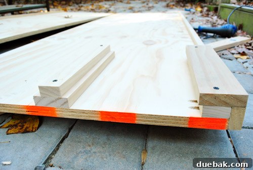 DIY Built-In Refrigerator Installation 9 Scrap wood filler pieces placed strategically to adjust cabinet width and depth
