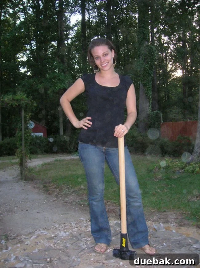 Before and during the removal of the backyard slate medallion, showing progress