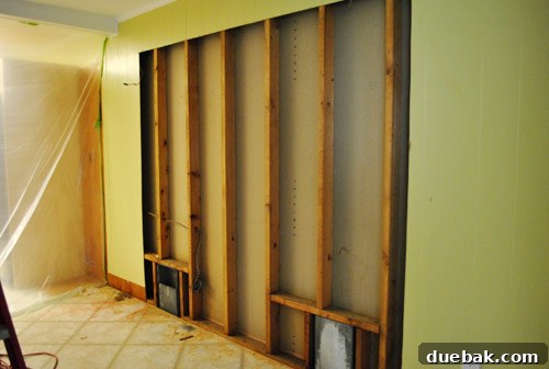 Home renovation in progress with visible structural changes or demolition