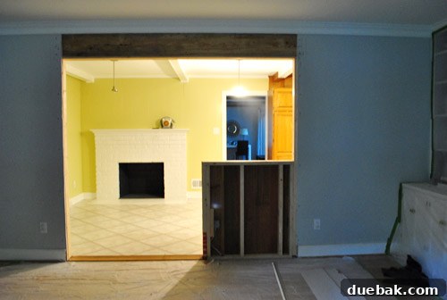 Closer look at the unfinished half-wall