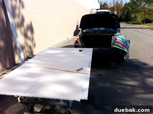 Cut drywall pieces ready for transport