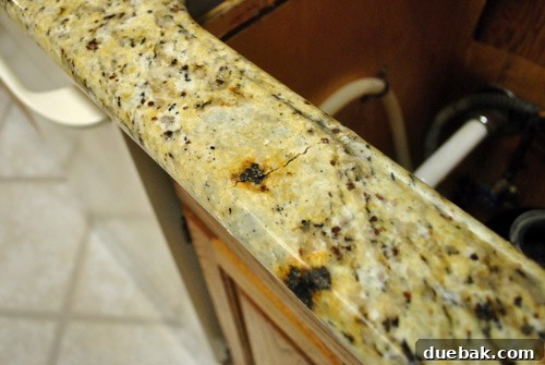 Crack in granite countertop