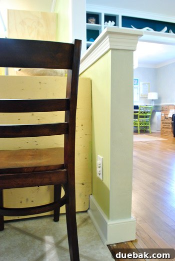 Optimize Your Kitchen: Filling Stove-Side Cabinet Gaps 23 Half-wall painted light grey, blending spaces