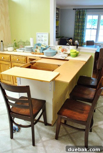 Temporary makeshift counter for toddler safety during renovation