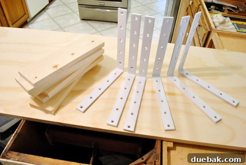 Scrap wood reinforcement for cabinet bracket installation