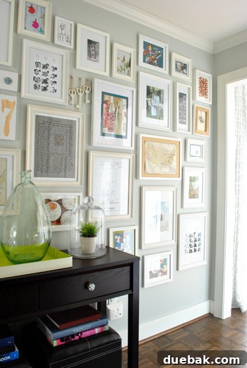 Wider view of a section of the holiday gallery wall, showing its subtle integration.