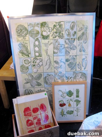 Detailed vegetable print from Illegible Ink