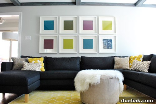 Close-up of vibrant, colorful abstract art made from cut paper, showcasing a budget-friendly DIY decor idea.