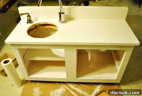 Play kitchen after priming, before final paint and assembly