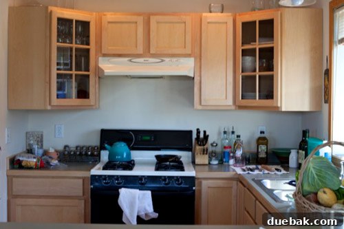 Another angle of the old kitchen, highlighting the lack of functional storage