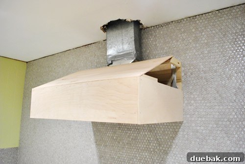 Build a Custom Wood Range Hood 17 Sloped Plywood Panel in Place
