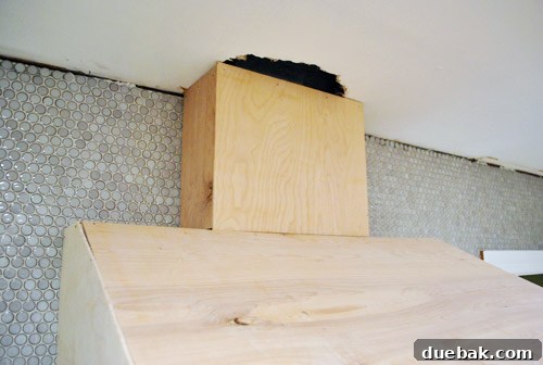 Build a Custom Wood Range Hood 23 Chimney Covered with Plywood Panel