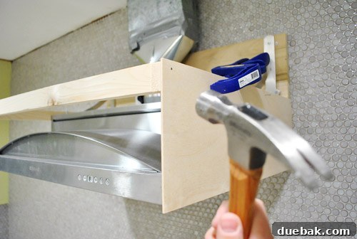 Build a Custom Wood Range Hood 10 Nailing Plywood Panels to Base Frame