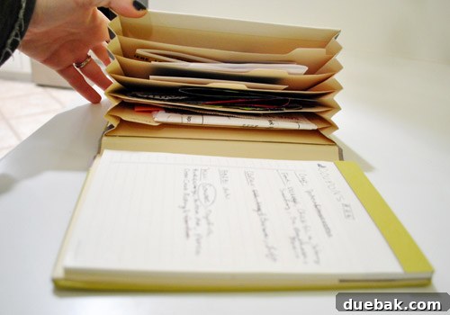 Close-up of the notepad section, showing a handwritten list of coupons with some items crossed out.