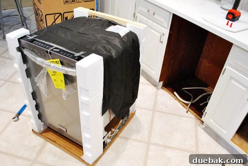 New stainless steel dishwasher unboxed