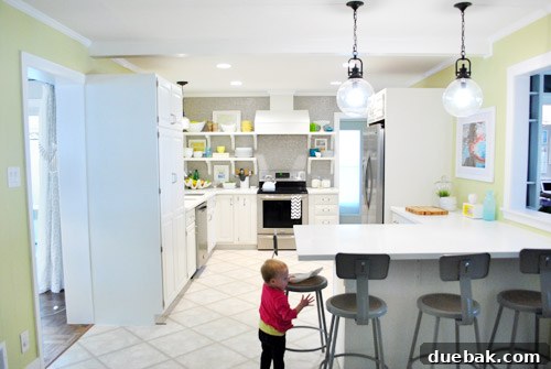 Clara wiping the new dishwasher