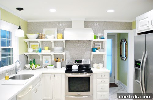 Pendant Light Makeover: Spray Painting Your Cord and Canopy 14 Another perspective of the illuminated light fixture above the sink