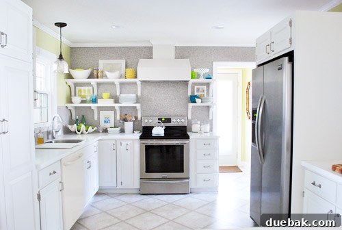 Pendant Light Makeover: Spray Painting Your Cord and Canopy 9 The overall view of the kitchen with the new dishwasher and light