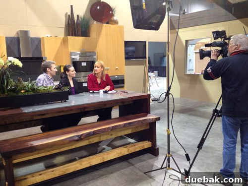 Early morning interview at the Portland Home & Garden Show with local TV stations