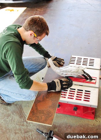 Using a table saw to cut cork planks