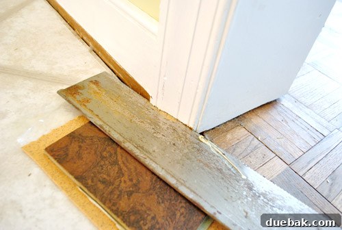 Cutting door molding for cork floor