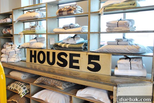 Large 'House 5' sign inside Schoolhouse Electric