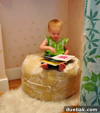 Beanbag with decorative piping