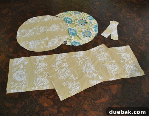 Cut fabric pieces for beanbag