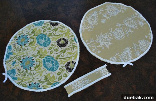 Piped fabric pieces ready for assembly