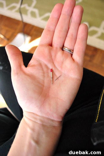 Broken sewing machine needle
